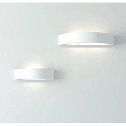 APPLIQUE IN GESSO CERAMICO DALLA DOPPIA EMISSIONE COMPLETO DI DIFFUSORE  30X 7,5 CM PROFONDITA'10CM COMPLETO DI PORTALAMPADA R7