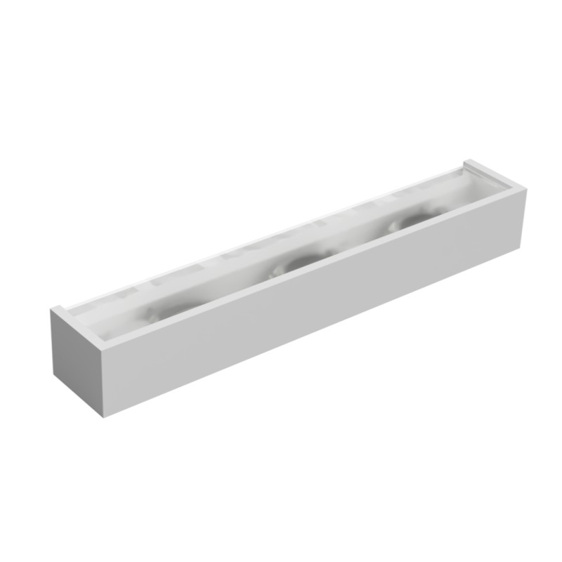 APPLIQUE A PARETE IN GESSO CERAMICO X 3 E14 RETTANGOLARE CON DIFFUSORE SOLO SOTTO
