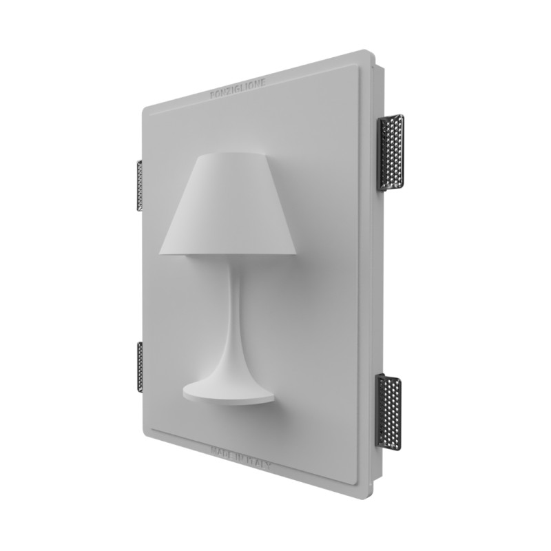 APPLIQUE IN GESSO CERAMICO  CON FISSAGGIO DIRETTAMENTE A PARETE 30X20 COMPLETO DI PORTA LAMPADA G9