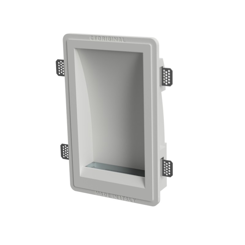 APPLIQUE DA INCASSO IN GESSO CERAMICO 37X23 PROFONDITA 7,5CM COMPLETO DI PORTA LAMPADA R7S