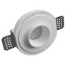 PORTAFARETTO DA INCASSO IN GESSO CERAMICO CON GHIERA IN METALLO BIANCO SPORGENTE PER 1 GU10 COMPLETO DI PORTALAMPADE DIAMETRO12