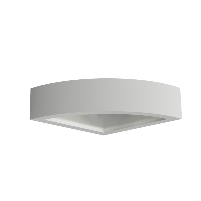 APPLIQUE IN GESSO CERAMICO ANGOLARE CON DOPPIA EMISSIONE X 1 G9 15X15X5CM