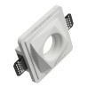 PORTAFARETTO DA INCASSO IN GESSO CERAMICO 13X13 H8,5 CM COMPLETO DI PORTA FARETTO ANTISHOCK GU10 MOLLA DI BLOCCO BIANCA CON ALE