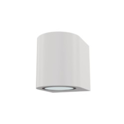 APPLIQUE IN ALLUMINIO IP54 PER 1 GU10  LUCE SOLO SOTTO COLORE BIANCO OPACO