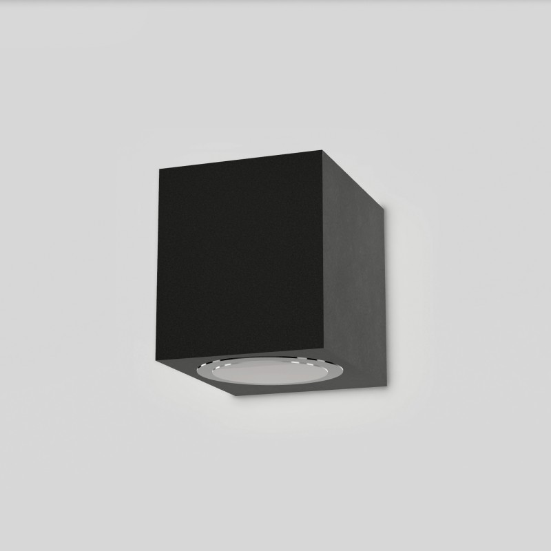APPLIQUE IN ALLUMINIO IP54 PER 1 GU10  LUCE SOLO SOTTO COLORE ANTRACITE