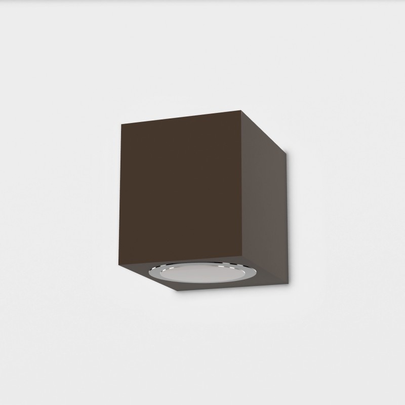 APPLIQUE IN ALLUMINIO IP54 PER 1 GU10  LUCE SOLO SOTTO COLORECORTEN