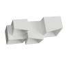 PLAP6 PLAFONE IN GESSO CERAMICO FORMATO DA CINQUE CUBI E PROFILO INFERIORE INCLINATO 37X25 H16 COMPLETO DI PORTA LAMPADA 5 GX53