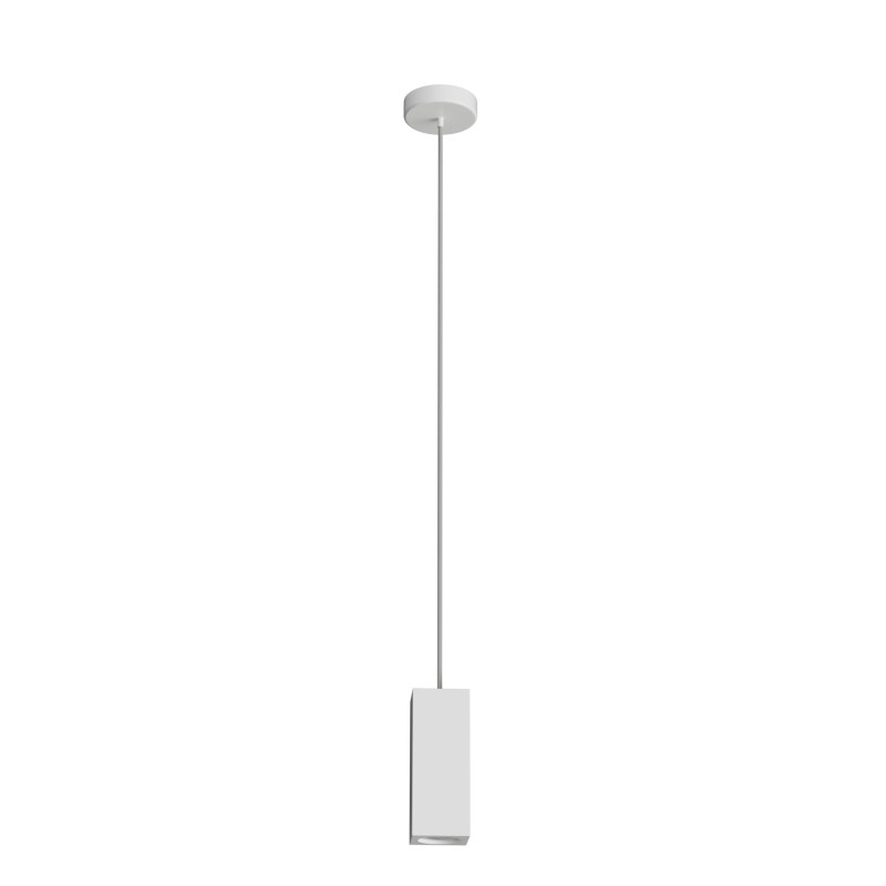 PENDENTE IN GESSO CERAMICO TUBO DA 18CM COMPLETO DI CAVO E COPPETTA X 1 GU10